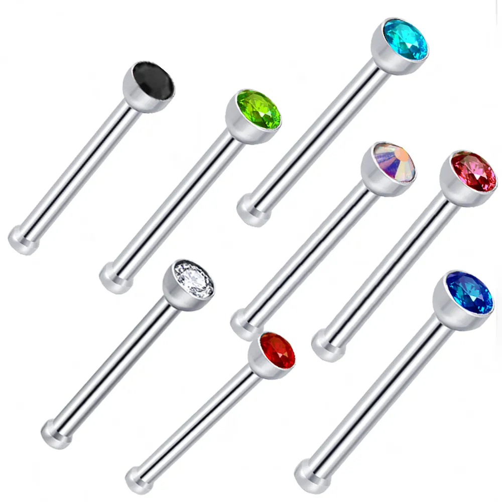 Piercing de Nez doré pour femmes, couleur, Piercing de Nez, 20g, garde-vis, bijoux de corps, petits clous de Nez indiens