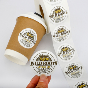 สติกเกอร์ฉลากถุงกาแฟสำหรับถ้วยกาแฟผลิตภัณฑ์อาหารพิมพ์โลโก้ตามสั่งยี่ห้อออกแบบได้ตามที่ต้องการ - Product Image 1