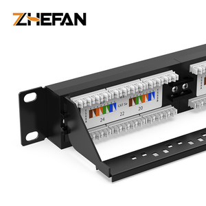 ZHEFAN 19 pulgadas Rack 1u Cat 6 Patch Panel Cat6 Sin blindaje Utp 24 Port Panel de parche descargado con gestión de cables - Product Image 5