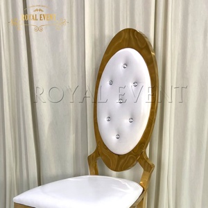Wholesale Luxury Banquet Chairs Gold Dining Chairs Stainless Steel Wedding Event Chair for Party Used