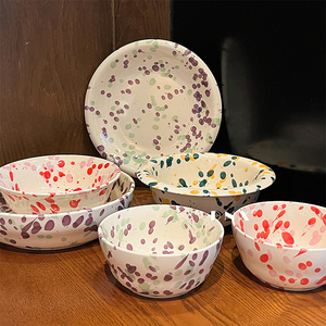 北欧彩色泼墨家用餐具套装高档餐具日常使用精美菜肴 - Product Image 1