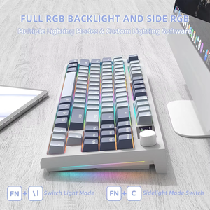 新しいアタックシャークK86 RGB TFTスクリーン多機能ノブUSBホットプラグ3モードLEDバックライトメカニカルキーボード - Product Image 4