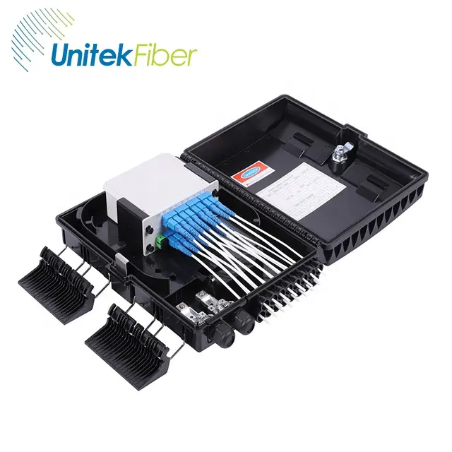 16 núcleos FTTH caja de terminación impermeable fibra opt ODB empalme caja de terminales de cable pedestal proteger caja de terminales de fibra