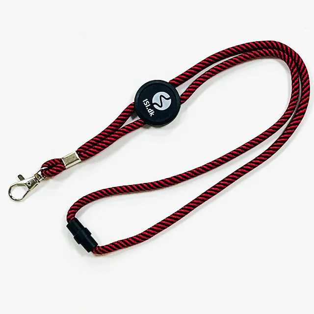 Ronde Koord Polyester Lanyards Met Veiligheid Ontsnapping Op Maat Gemaakte Zeefdruk Sticker Logo Buisvormige String Nekriem