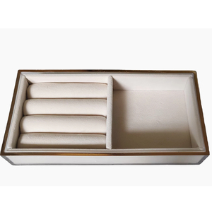 Tuyệt Vời Nhung Mềm Thiết Kế Kim Loại <span class=keywords><strong>C</strong></span>ạnh Với Khung <span class=keywords><strong>Acrylic</strong></span> Bền Khay Đồ Trang Sứ<span class=keywords><strong>c</strong></span> Cho Nhẫn Đá Quý Bông Tai Vòng Đeo Tay Phụ Nữ Đồng Hồ - Product Image 4