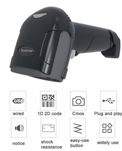 Escáner de código de barras portátil USB Lector de código de barras 1D con cable USB Soporte Pantalla Códigos de barras Lectura automática con soporte - Product Image 4