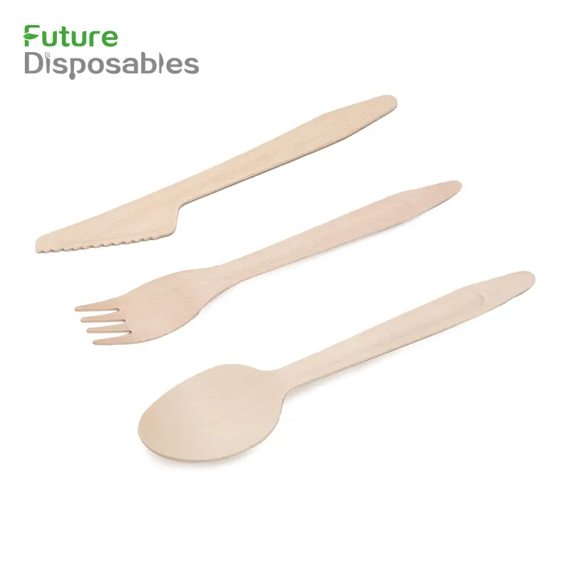 Biodegradabile eco di legno di bambù cutleryspoon forcella usa e getta set di posate