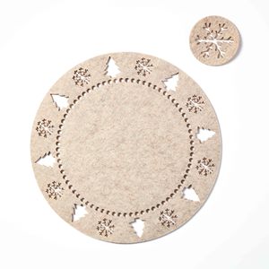 餐桌圆垫耐热聚酯纤维餐桌垫家庭厨房派对圣诞 - Product Image 6