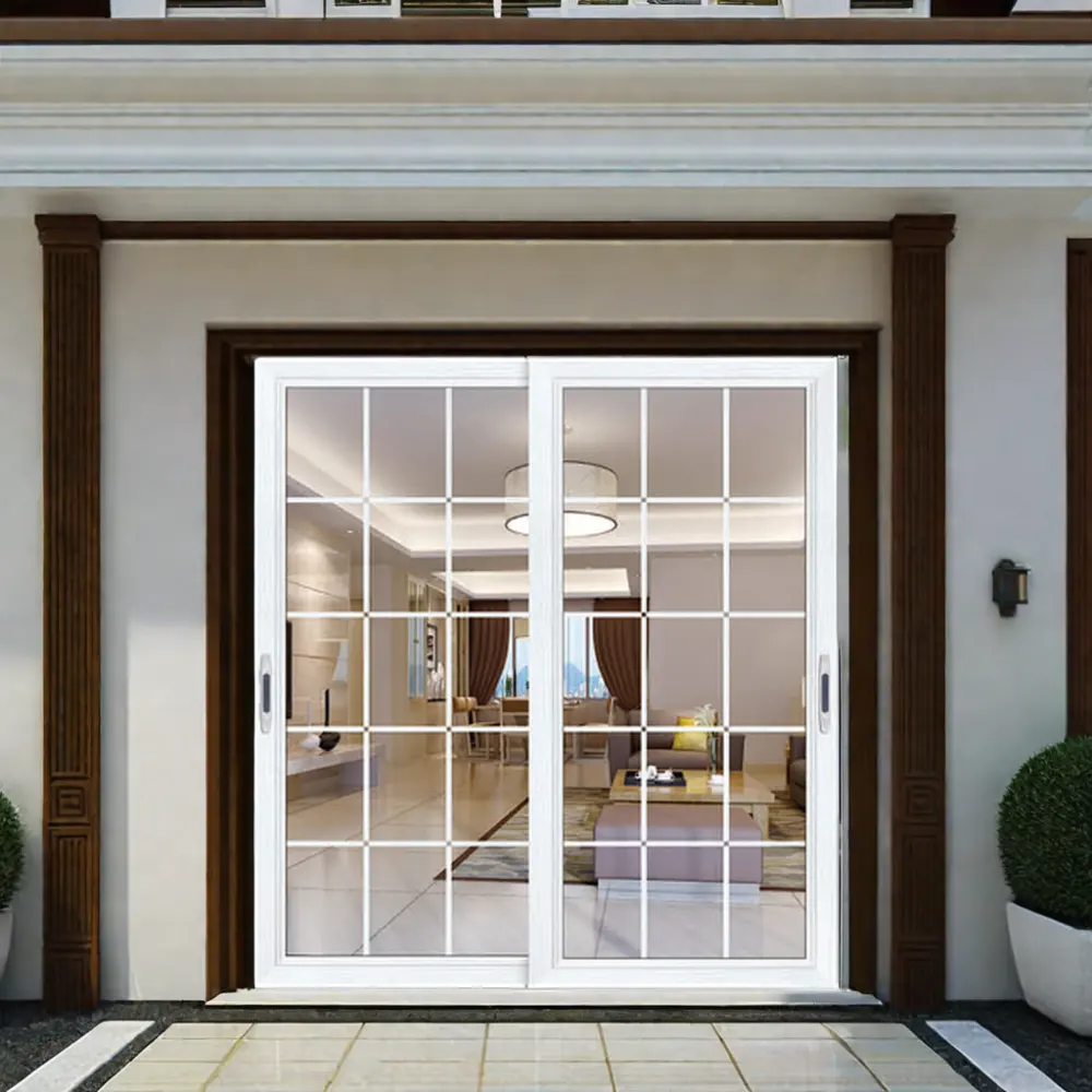 Puerta corredera de fábrica, vidrio de doble acristalamiento, utilizado para interiores o exteriores, ventanas y puertas de aluminio