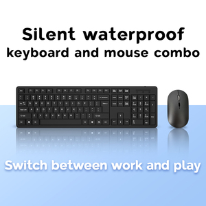 Windowsラップトップおよびタブレットでのオフィスでの使用のための防水ワイヤレスフルサイズキーボードおよびマウスコンボプラグアンドプレイ設計 - Product Image 6