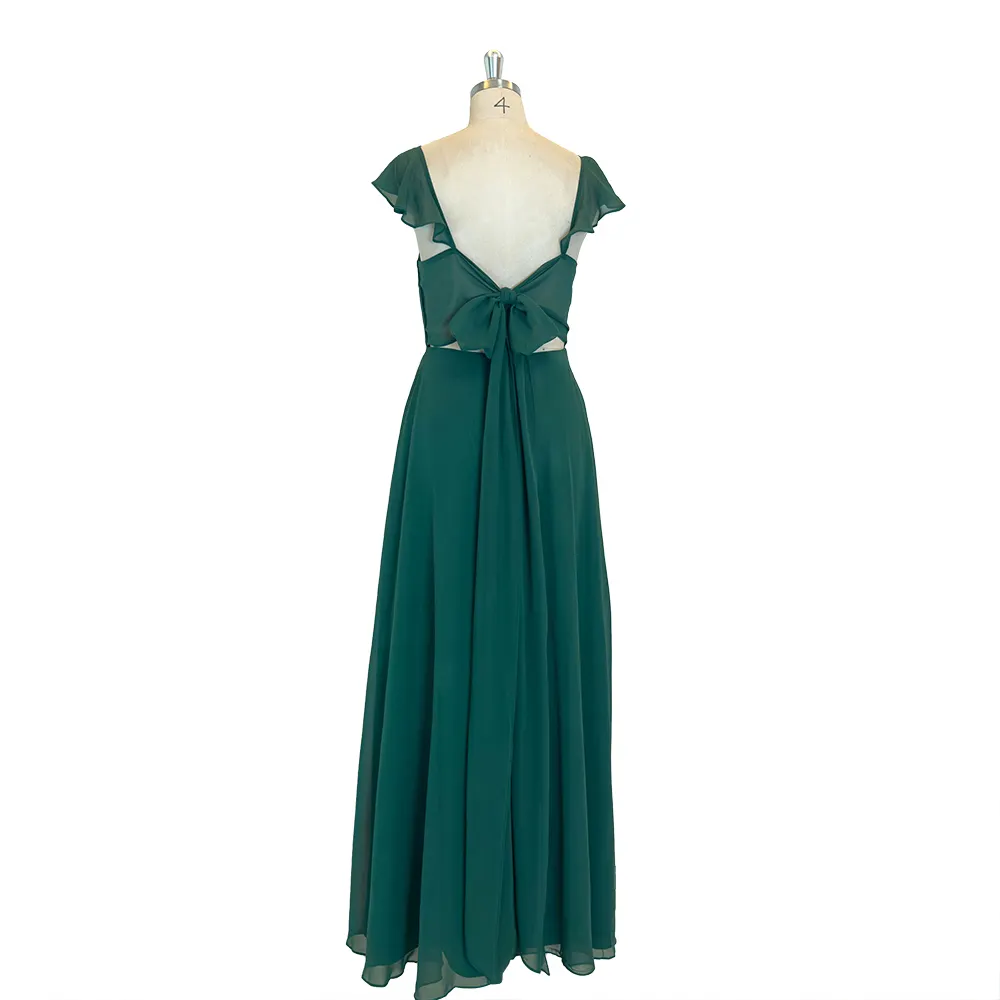 שמלות שושבינה שיק טייניז A-קו גאלה שמלות ערב ירוקות כהות שמלה ארוכה אלגנטית לנשים