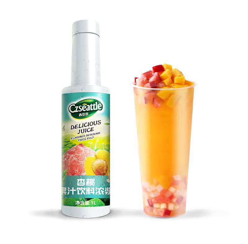 Available Czseattle Apricot pêssego fruta suco bebida & bebida concentrado suco de fruta xarope de leite chá suco fresco especial