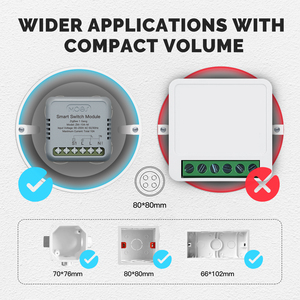 A buon mercato TUYA Smart Mini interruttore della luce modulo relè MOES automazione domestica NOVA produttore di fabbrica Timer telecomando Wireless - Product Image 5
