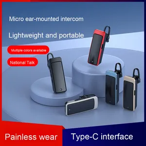 Mini auricular de intercomunicación con sistema inalámbrico de mano con gancho para la oreja larga para seguridad en salones de belleza hoteles rango de frecuencia 2G de 2G - Product Image 5