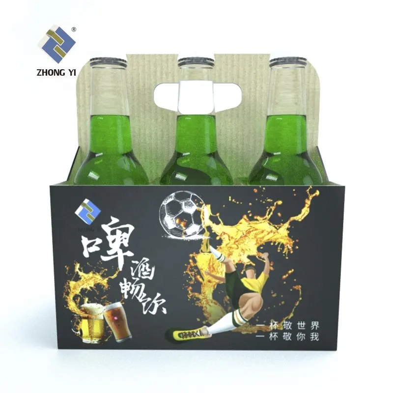 Botella de vino personalizada reciclable, embalaje de papel Kraft, cajas de cartón, envío de cerveza para caja de embalaje de regalo