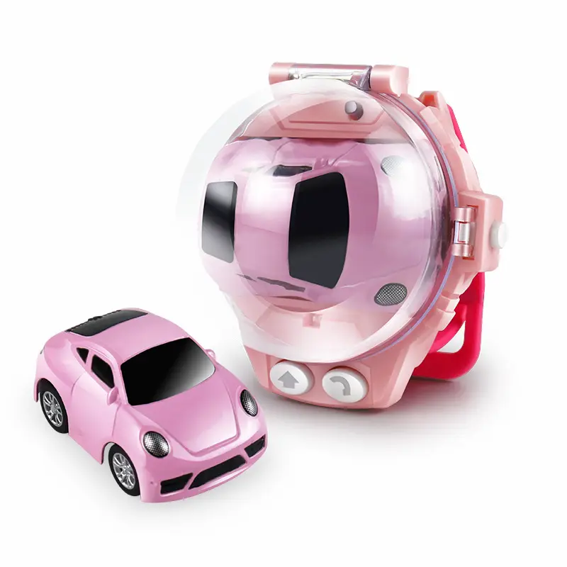 2.4G mini orologio telecomandato auto giocattolo 50M auto da corsa con ricarica USB giocattoli da gioco interattivi per auto di piccole dimensioni