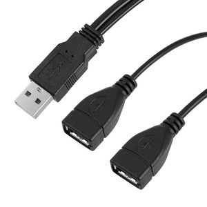1オスプラグから2メスソケットUSB2.0延長データケーブル電源アダプターコンバーターYスプリッターUSB2.0ケーブル30cm - Product Image 2