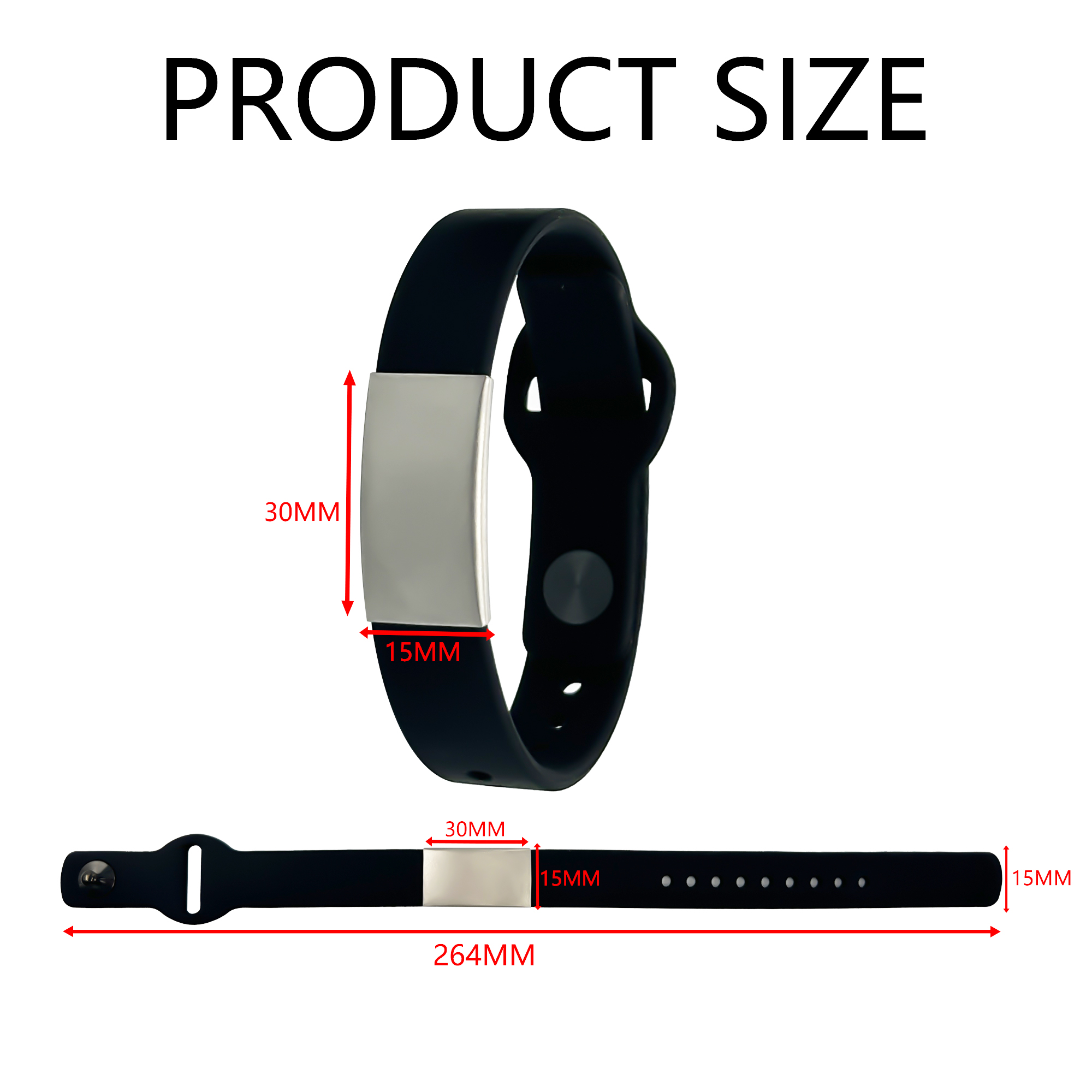 Bracelet en silicone de 15 mm de largeur