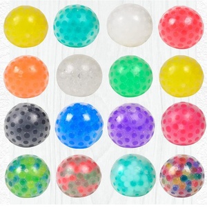 Toptan dekompresyon Glitter Squishy topu Anti stres Sequins jöle örgü su boncuk topu oyuncak Fidget duyusal oyuncaklar