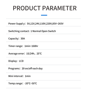 THC30A Din Rail 2 fili settimanale 7 giorni programmabile Digital TIME SWITCH relè controllo Timer uscita diretta 30A - Product Image 3