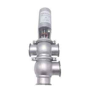 3&quot; SS304 Stainless Steel Sanitation 21 <strong>Model</strong> <strong>TL</strong> Type Three Ways Pneumatic Clamp Flow Diversion Valve Reversing Control Valve - Product Image 2