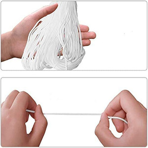 Spandex plano 3mm suave grueso encaje elástico macramé banda de goma trenzada cordón cuerdas cuerda para ropa y mascarilla - Product Image 6