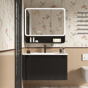 Kết hợp Vanity sơn mài hiện đại với Gương LED và hiệu quả tổ chức cho phòng tắm và phòng ngủ không lộn xộn - Product Image 1