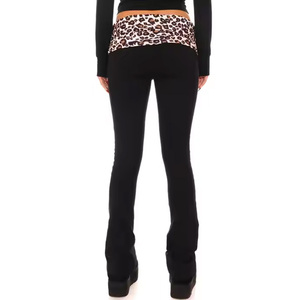 Y2k Leopard Print <strong>Matching</strong> Yoga Set Zip up Jacket Flare Legging Pants 2 Piece Set Custom Hooded Tracksuit Slim <strong>Fit</strong> Set for Women - Product Image 5