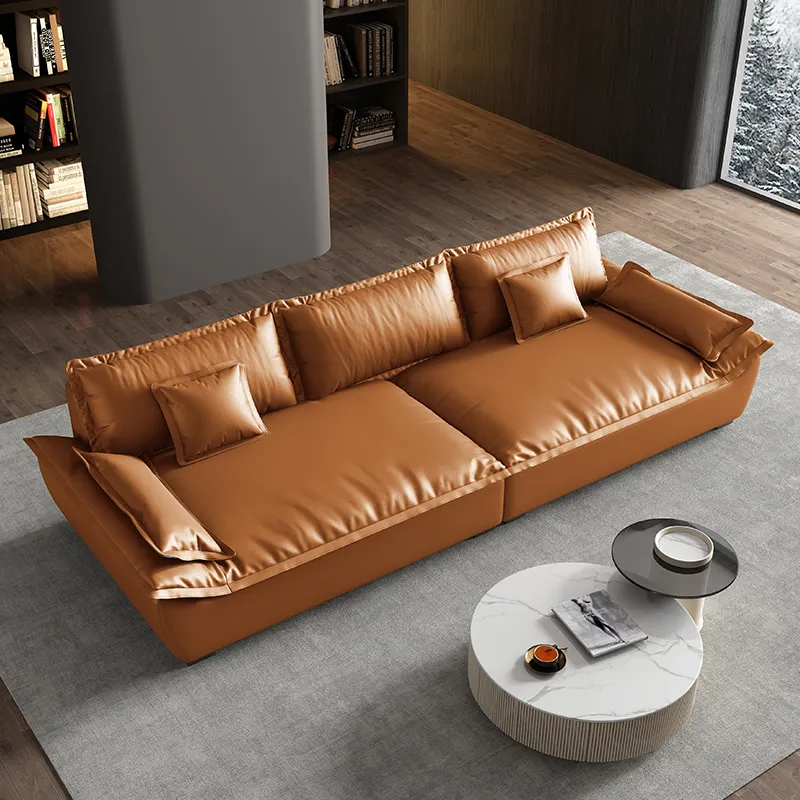 Sofà italiano di lusso leggero divano in pelle Scratch gatto divano soggiorno appartamento Hotel divani