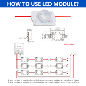 Edgelit Smd3030 Aluminum <strong>PCB</strong> 44X28MM 15*45 Beam Angle 1.5W DC12V ABS Injection Lens Signage <strong>Led</strong> Module for Light Box - Product Image 3