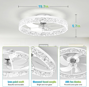 Yeni 19.7 / 15.8 inç en iyi yatak odası fantezi 5 bıçak Modern ucuz Dc tavan vantilatörü ışıkları ile ışık avizeler ve uzaktan ev yaprak - Product Image 6