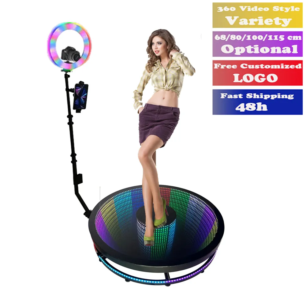 Cabina de fotos con plataforma giratoria para Selfie portátil, cabina de negocios de 360 grados, máquina expendedora de vídeo, cabina de fotos 360