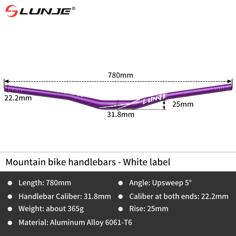 31,8*780 mm (guidon violet - étiquette blanche)