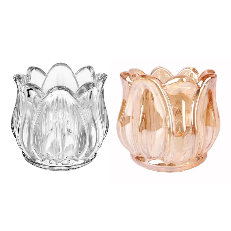Vaso de cristal con forma de flor, vela perfumada de cristal, frasco para Decoración de mesa de boda, novedad