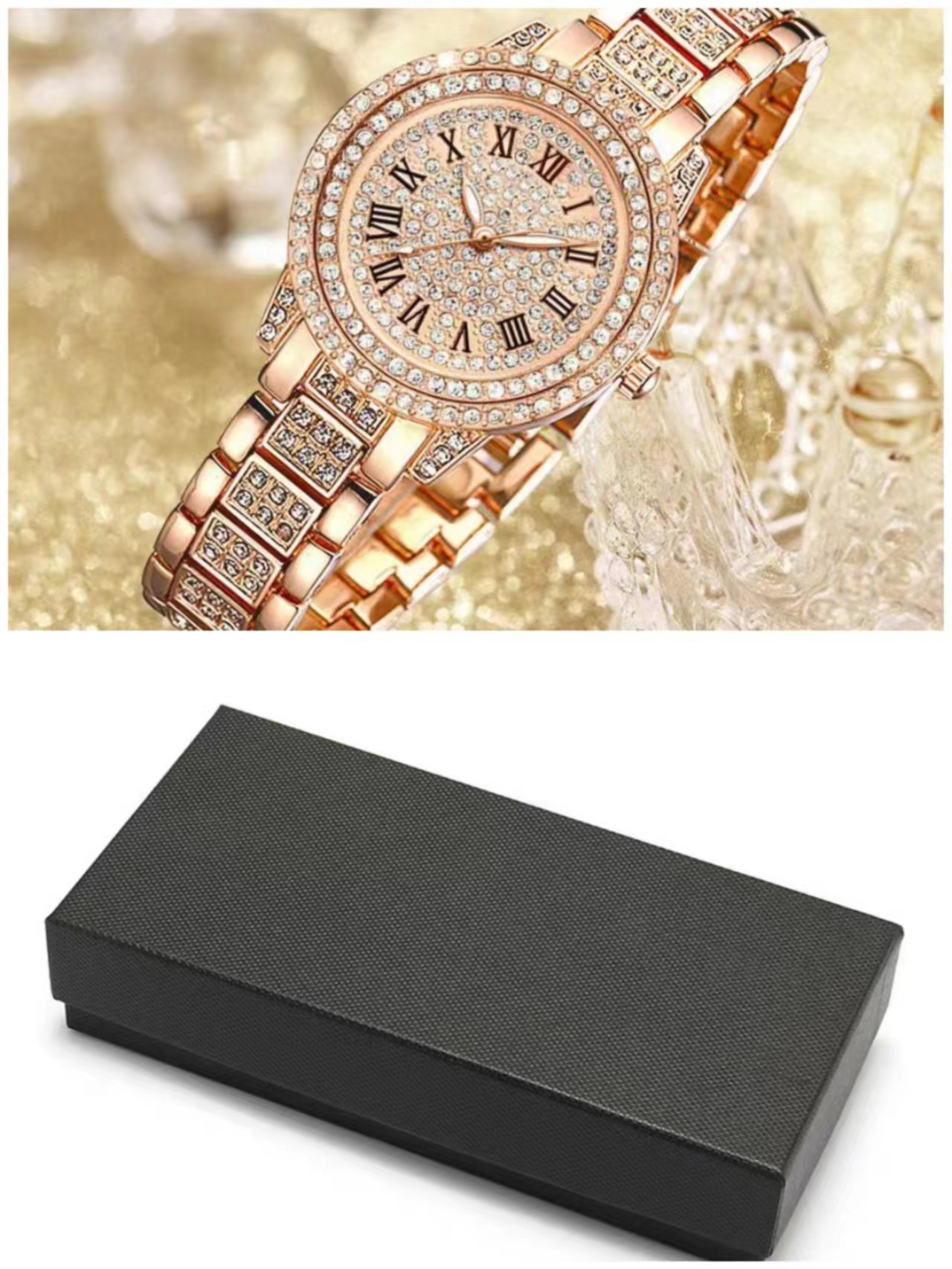 Caja para reloj cornucopia en oro rosa - ajustable