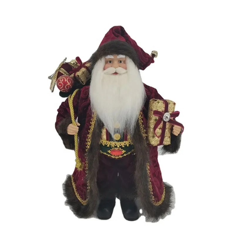 Statue de noël père noël en dentelle, fête, Yak, barbe et ai, taille de vie