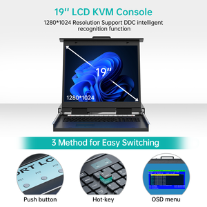 19&quot; <strong>LCD</strong> IP <strong>KVM</strong> Console 8 Port VGA + 8-Pack Cables, MT-VIKI Rack <strong>KVM</strong> Console Drawer, <strong>LCD</strong> <strong>KVM</strong> <strong>Switch</strong> Over Remote IP - Product Image 2