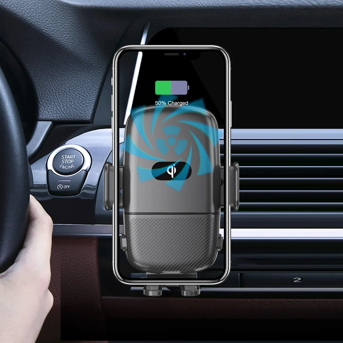 Suporte de carregador de carro sem fio móvel modelo privado de fábrica 15W para o telefone Samsung Zflip