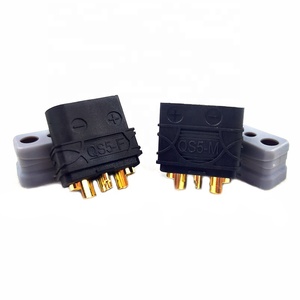 QS5ปลั๊กแบตเตอรี่60A กระแสไฟสูง5มม. ขั้วต่อหัวกระสุนชุบทองพร้อมขาสัญญาณ3P สำหรับระบบไฟฟ้าสำหรับโดรน RC รถยนต์ FPV - Product Image 1