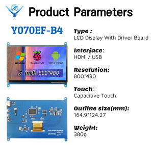 YZY 7-Zoll-LCD-Panel 800*480 HMI-Display 7 "LCD-Touchscreen mit HMI-Anschluss für Raspberry Pi Zero - Product Image 3