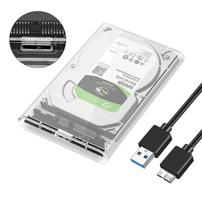 Transparent Usb 3.0 Type C Sata3 High Speed 2.5" Hdd Box External Hard Drive Case Usb3.1 SATA III SSD Enclosure 5 Gbps