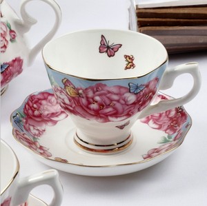 Factory Customized 170ml English <strong>Royal</strong> Bone China Flower <strong>Tea</strong> <strong>Cups</strong> and Saucer Set Bone China Coffee Set - Product Image 2