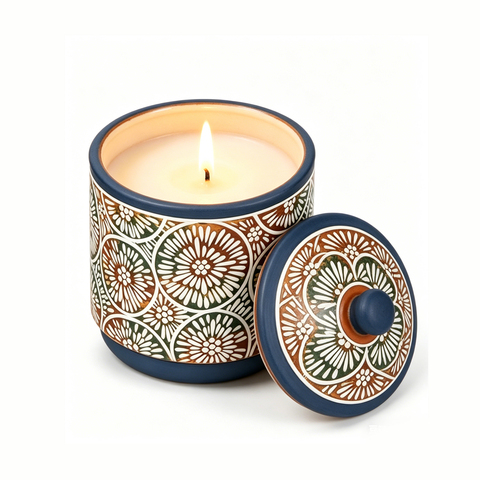 Home Decor Clay Jar Painting Terracotta Candle Pot Container Matt Empty Ceramic Candles Jar