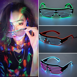 点亮，EDM，派对快门EL线霓虹灯狂欢节眼镜闪烁LED太阳镜