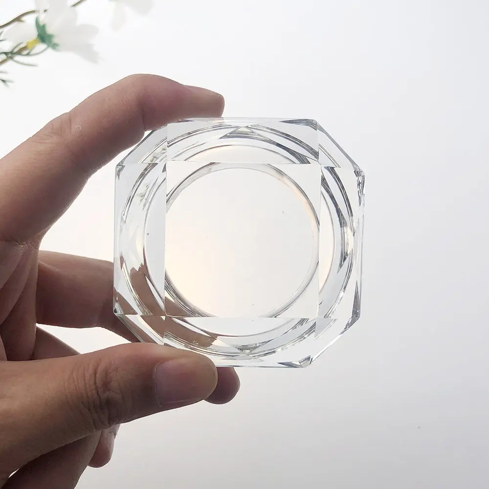 70mm Clear Crystal Glass Square Votive Candle Holder without Candle for Wedding Table Favors