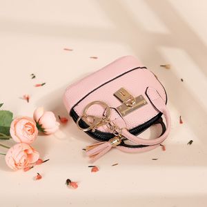 Mini Feminino Criativo Zipper Coin Bag Keychain Bonito Simples Novo Mini Carteira Pingente com Buckle Bag Peças e acessórios