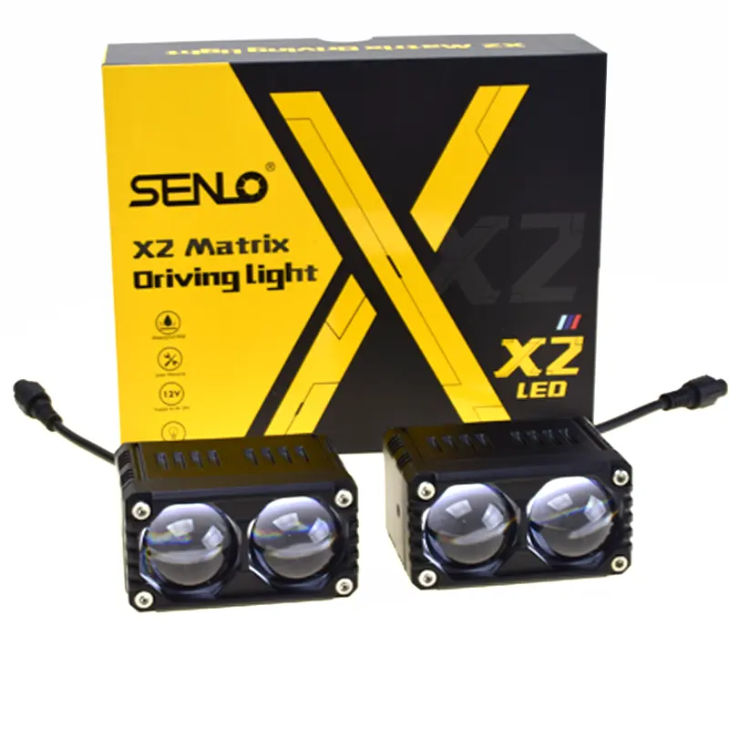 SENLO nuevo X2Plus impermeable LED mini luz de conducción faro motocicleta accesorios láser LED luz blanco amarillo ajustable