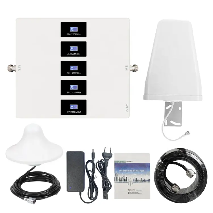 4g mobile signal amplifier Band 28 700mhz/850mhz/1900mhz/aws1700/2100/2600mhz 5 bands cell phone cellular signal booster