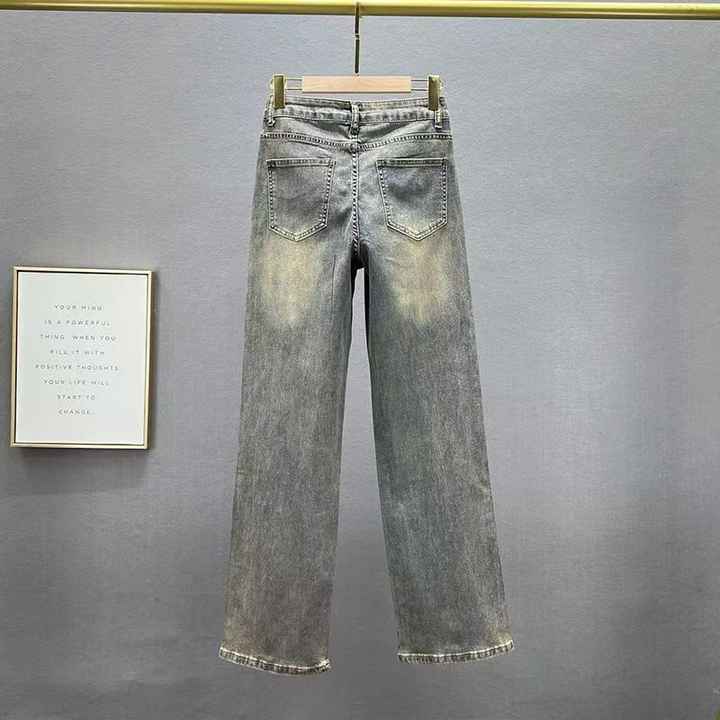 Женские длинные джинсы с бисером