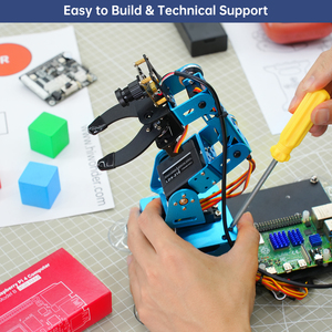 Hiwonder ArmPi mini 5DOF AI Vision robotik kol Powered by ahududu Pi 5 desteği OpenCV hedef izleme Python programlama